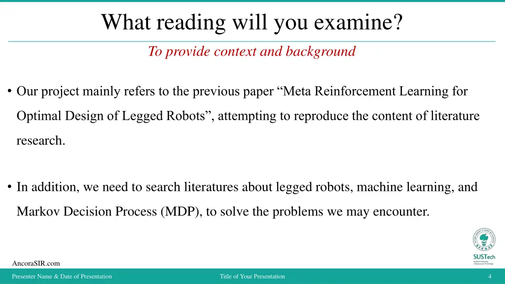 what reading will you examine