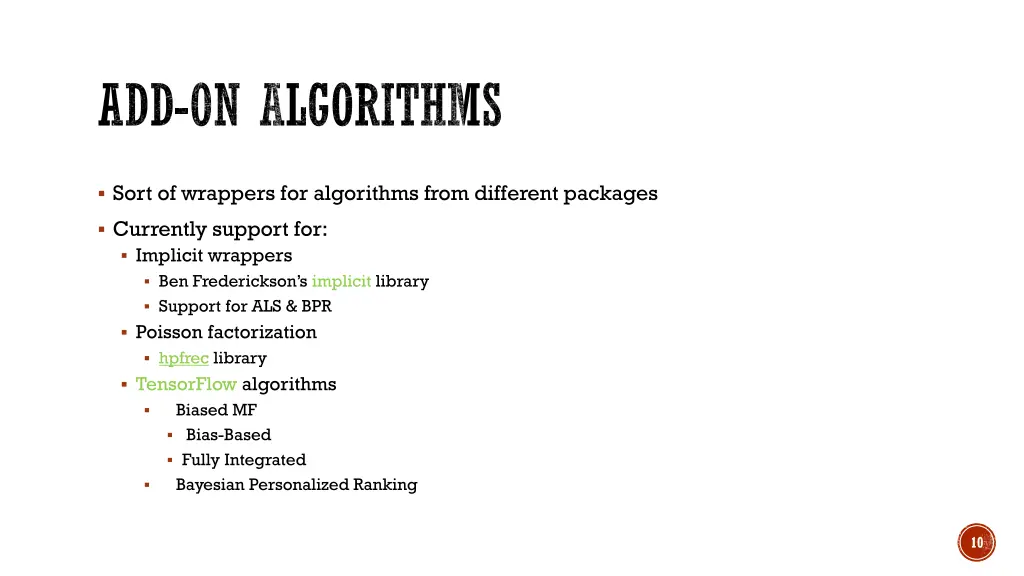 add on algorithms
