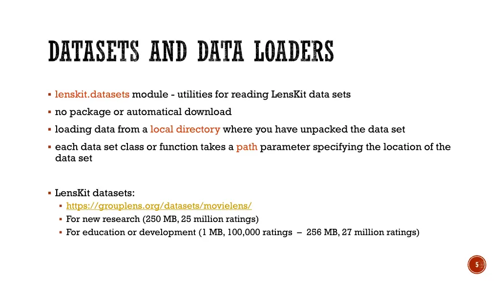 datasets and data loaders