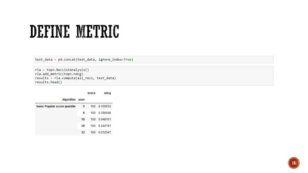 define metric