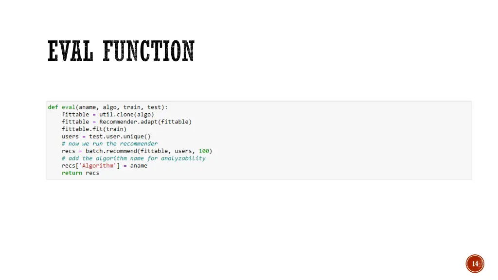 eval function