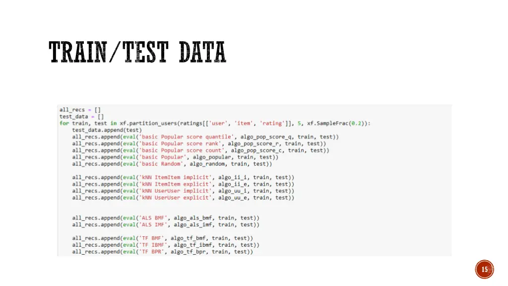 train test data