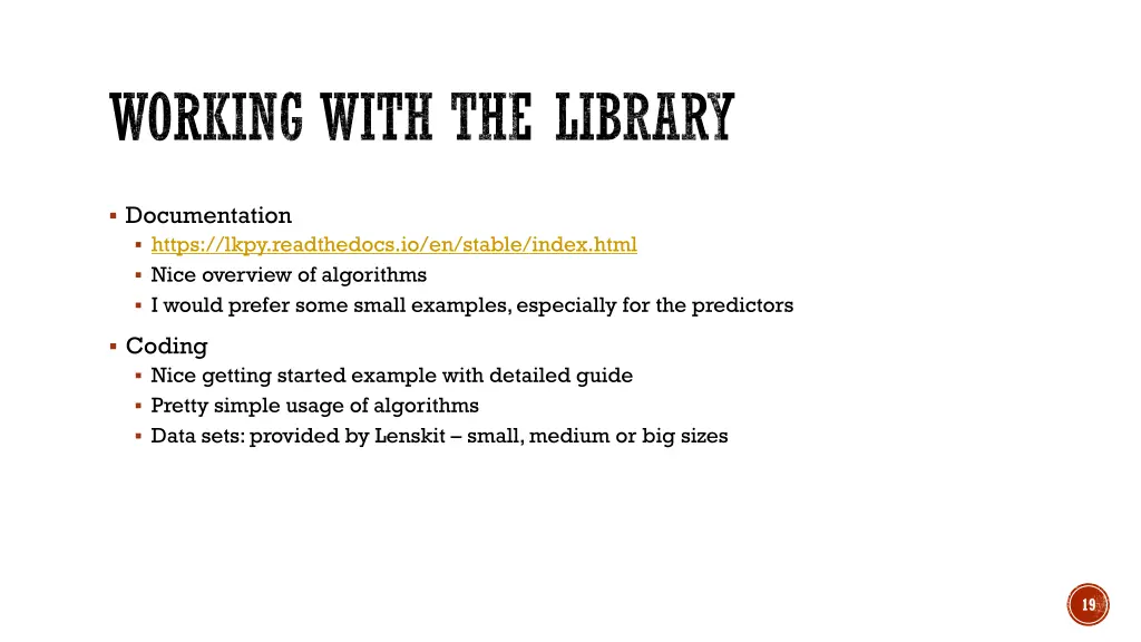 working with the library