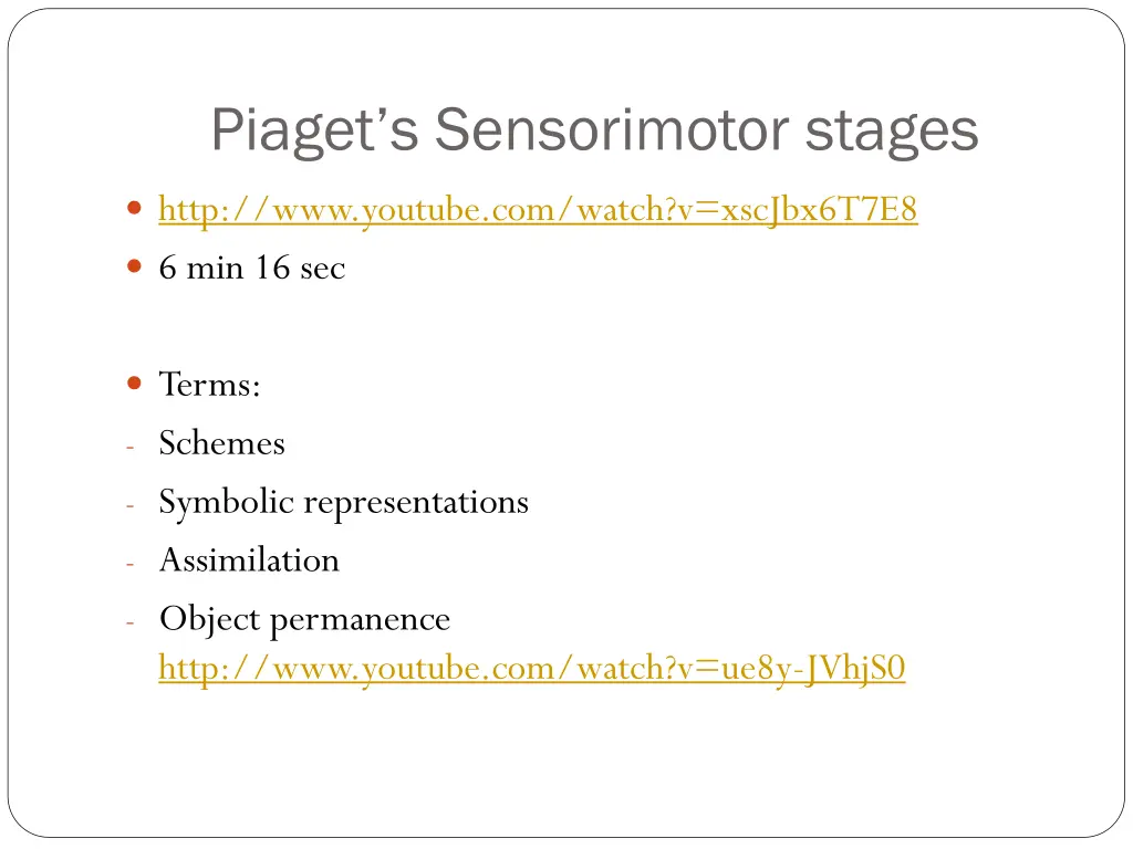 piaget s sensorimotor stages