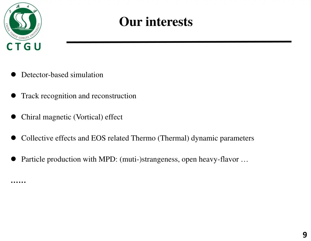 our interests