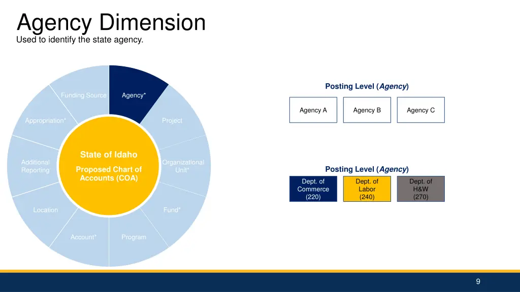 agency dimension used to identify the state agency