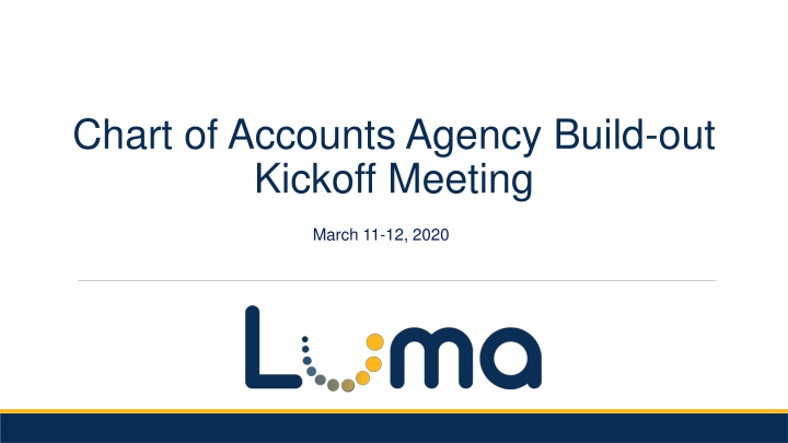 chart of accounts agency build out kickoff meeting