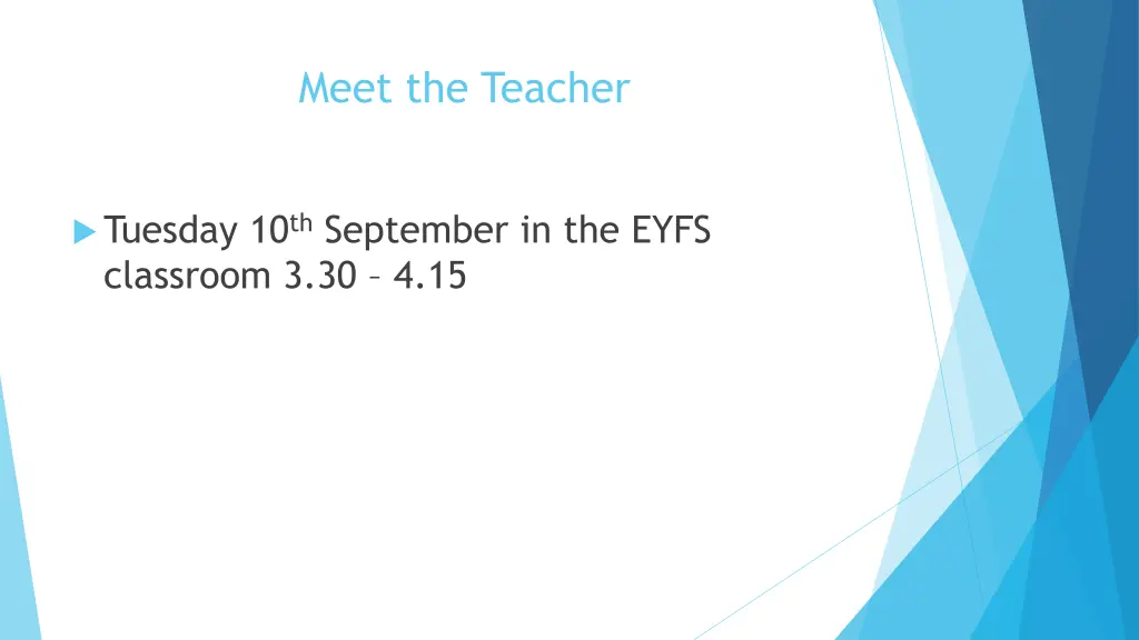meet the teacher