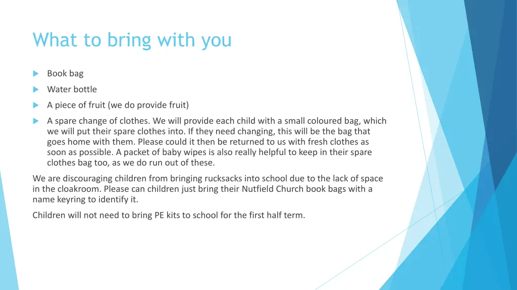 what to bring with you