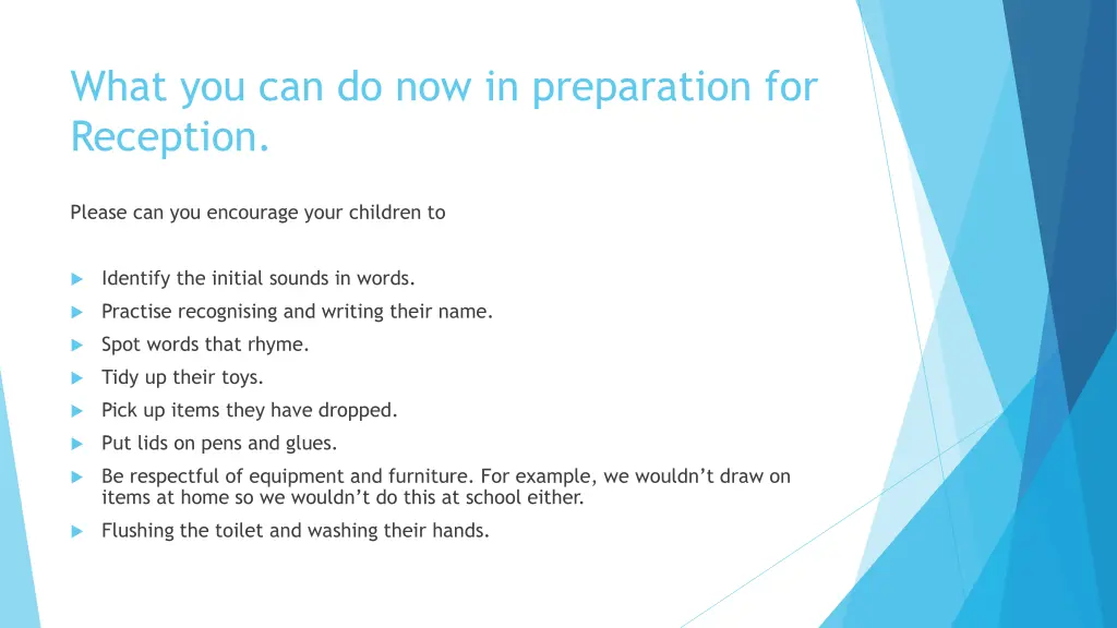 what you can do now in preparation for reception