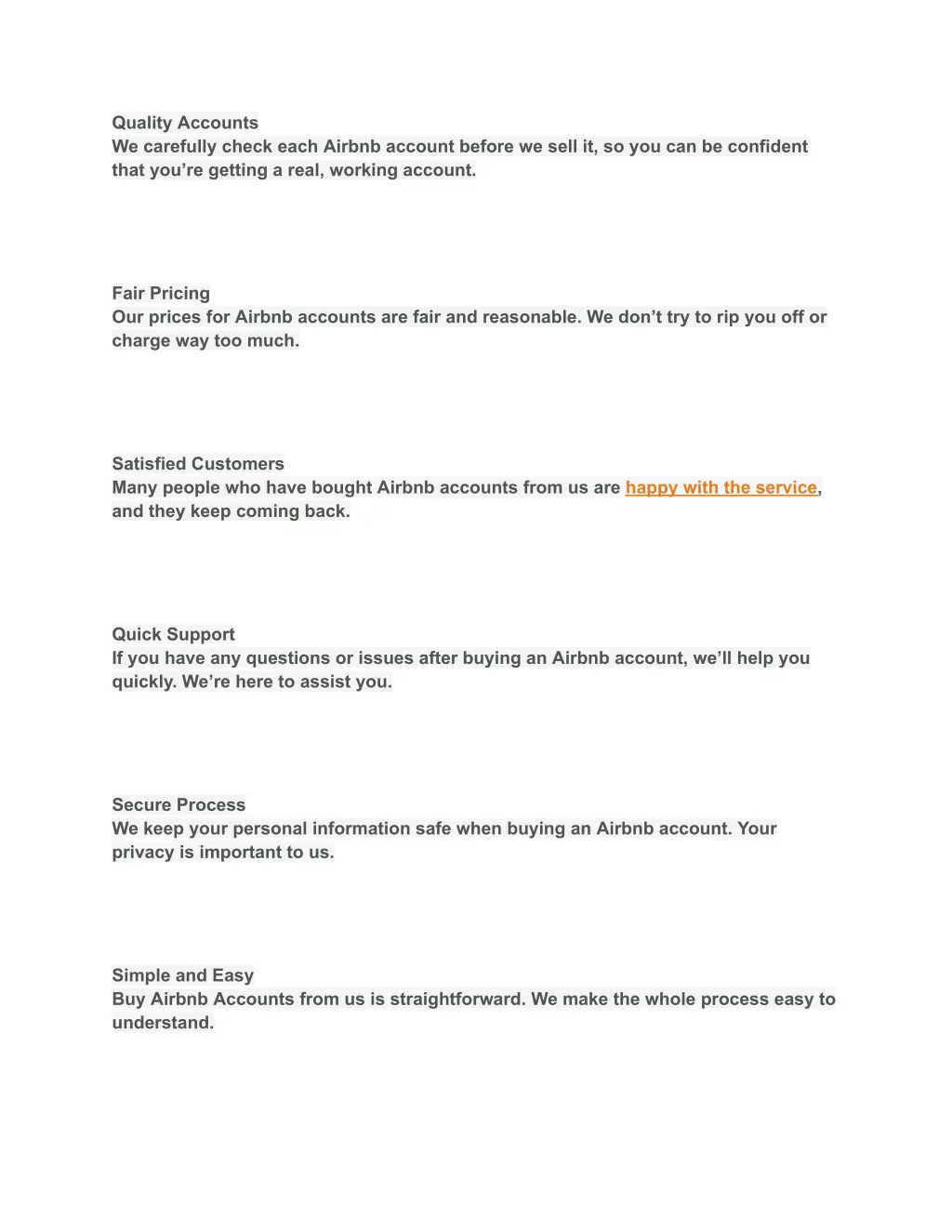 quality accounts we carefully check each airbnb