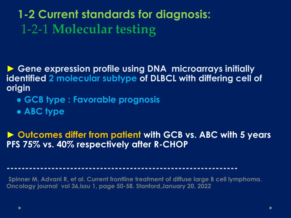 1 2 current standards for diagnosis