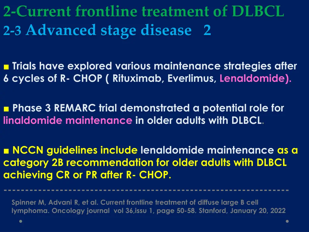 2 current frontline treatment of dlbcl 3