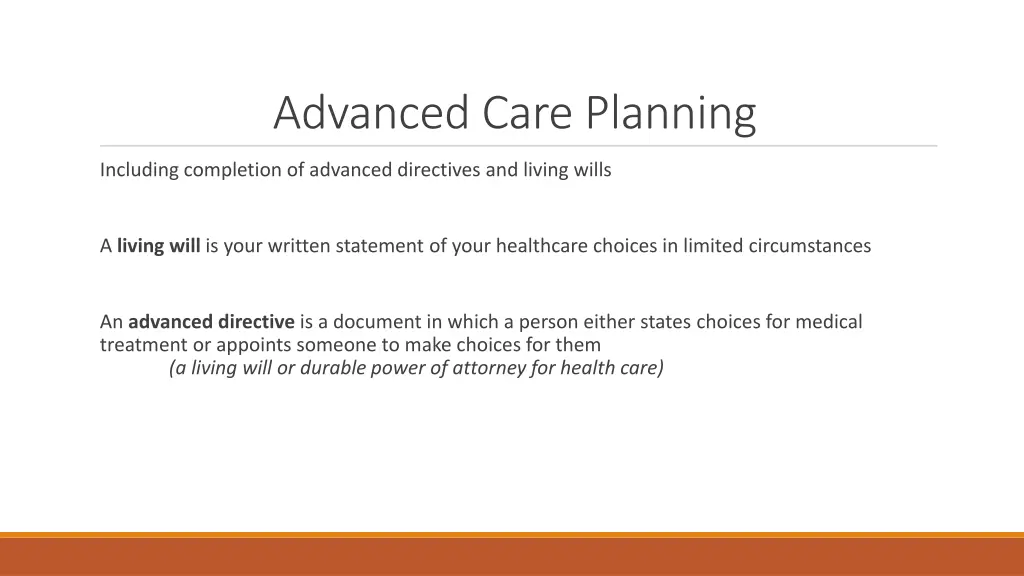 advanced care planning