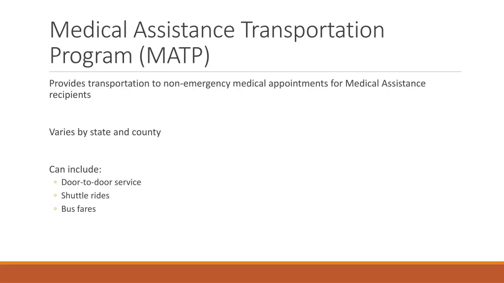 medical assistance transportation program matp