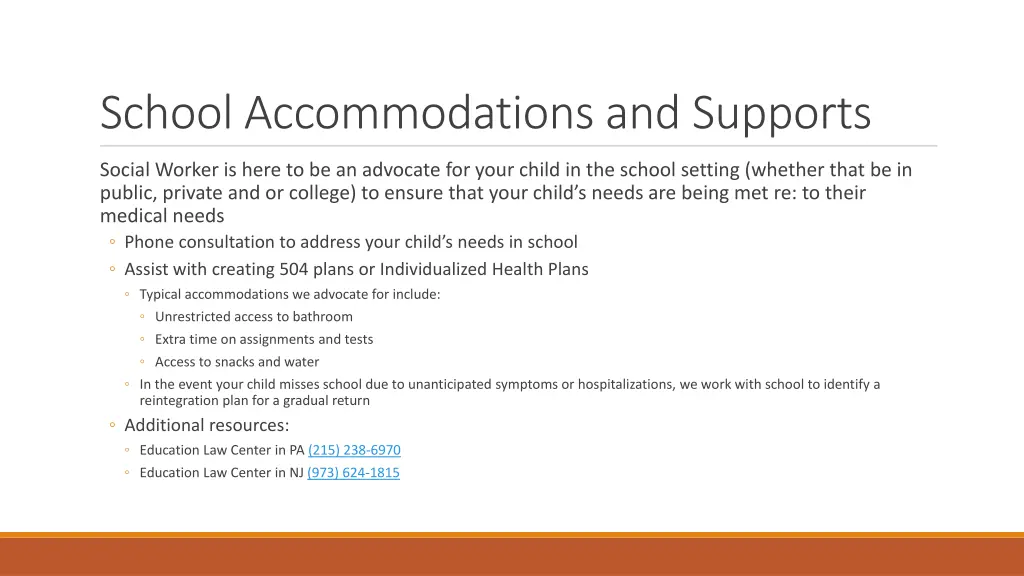 school accommodations and supports