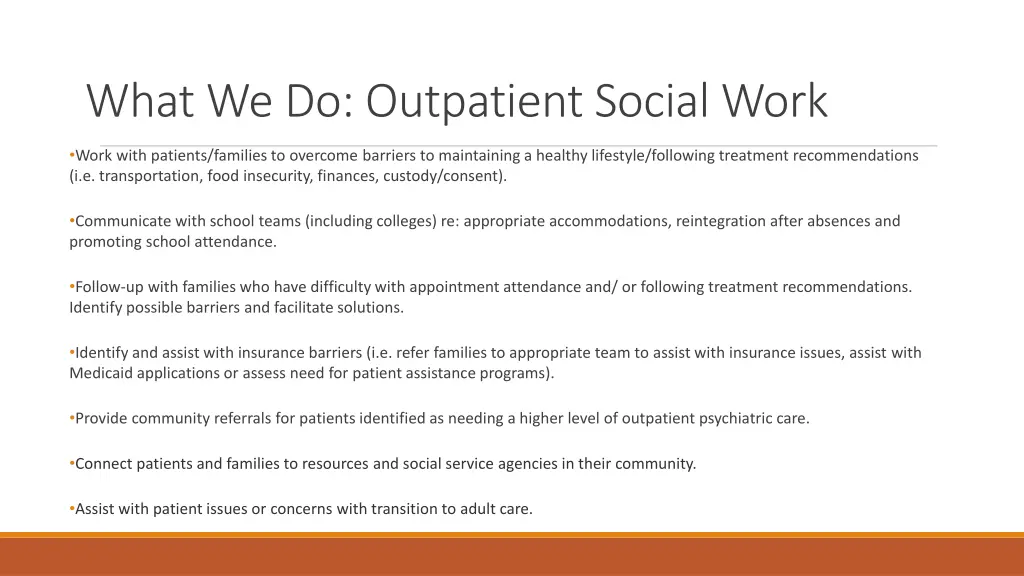 what we do outpatient social work