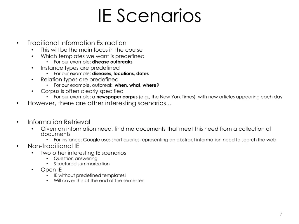 ie scenarios