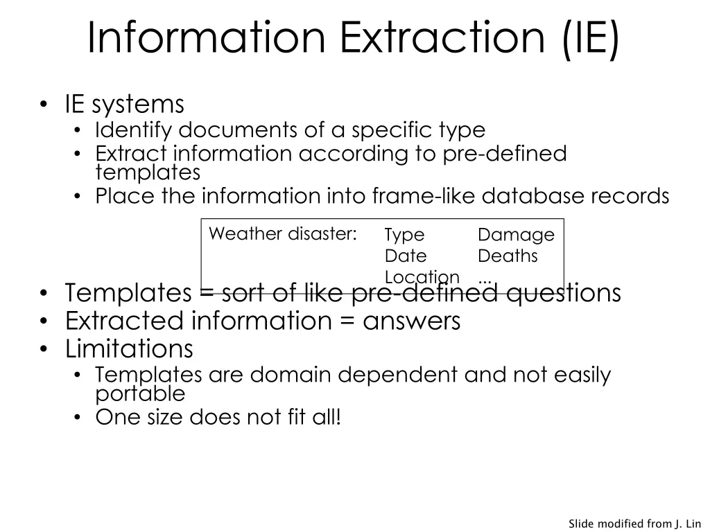 information extraction ie 1