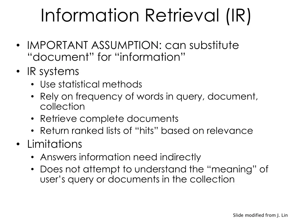 information retrieval ir