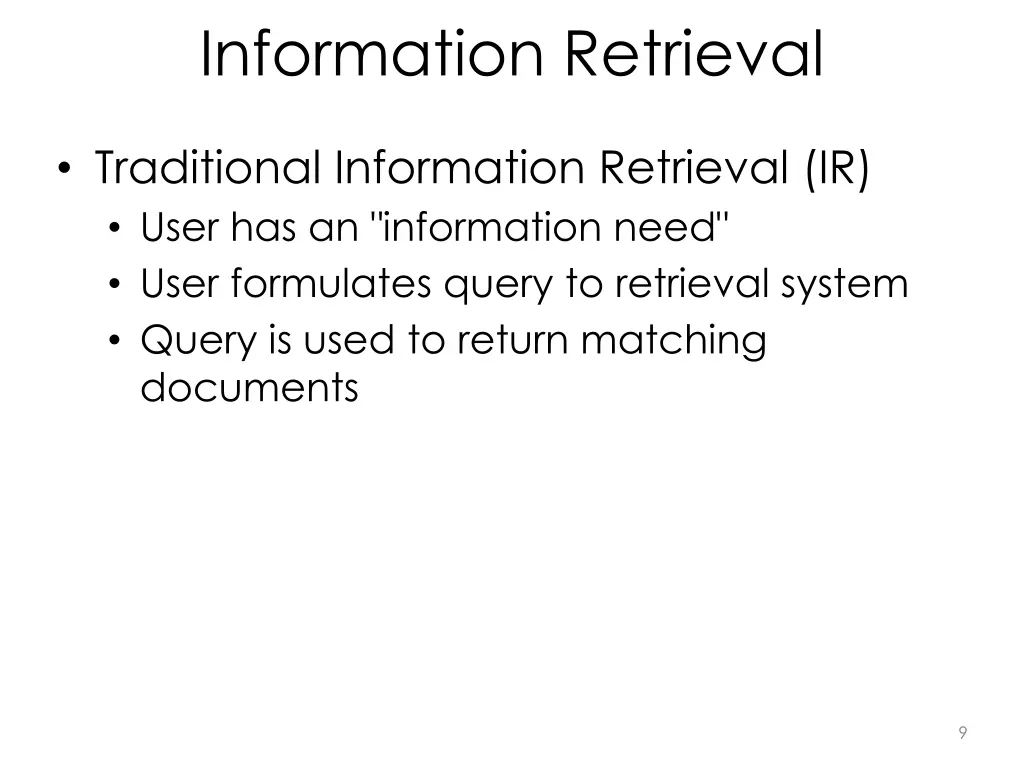 information retrieval
