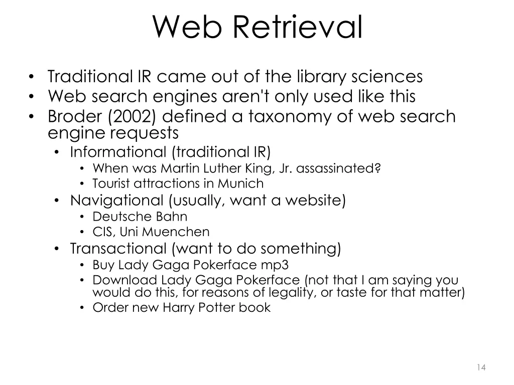 web retrieval