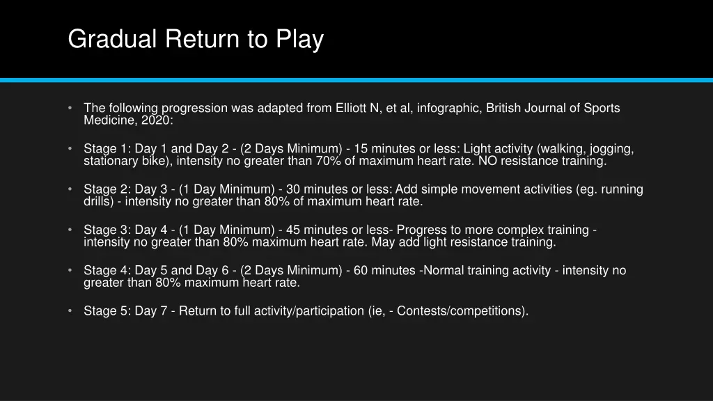 gradual return to play