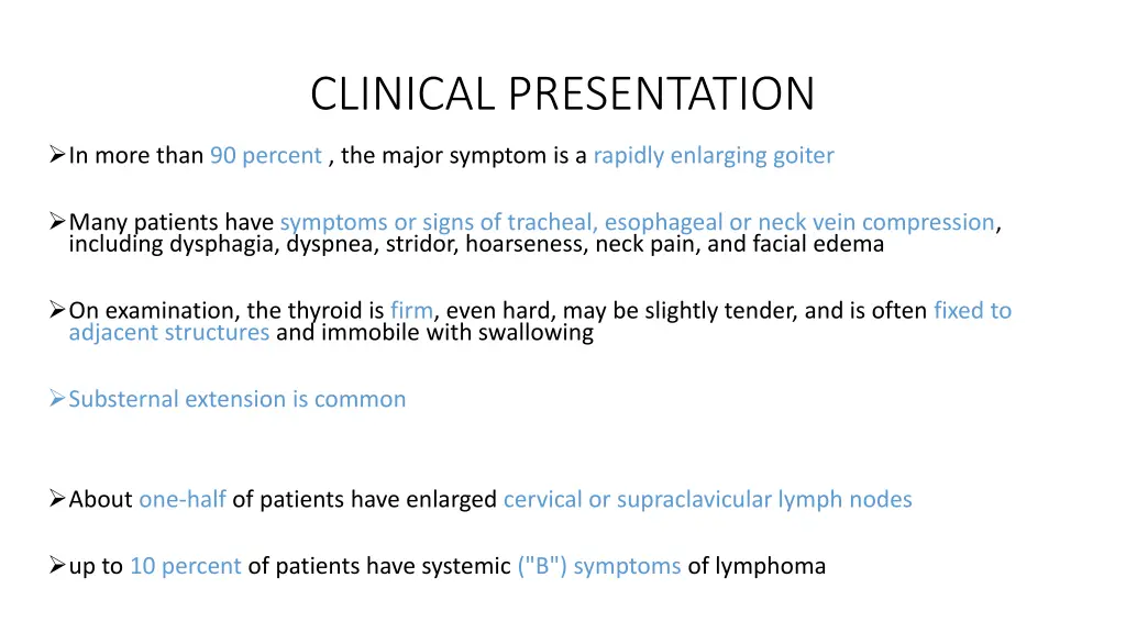 clinical presentation