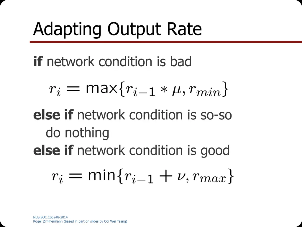 adapting output rate