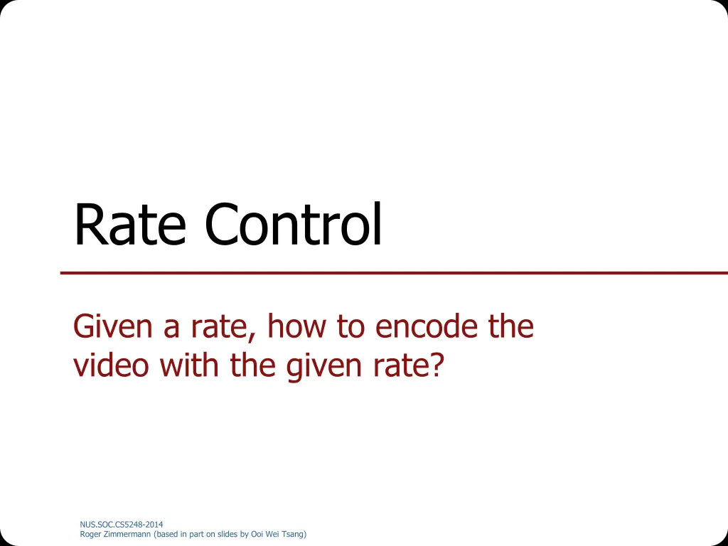 rate control
