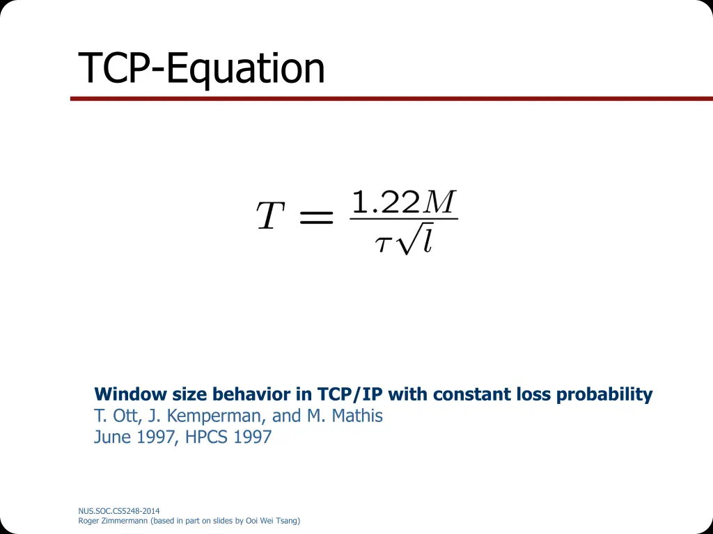 tcp equation