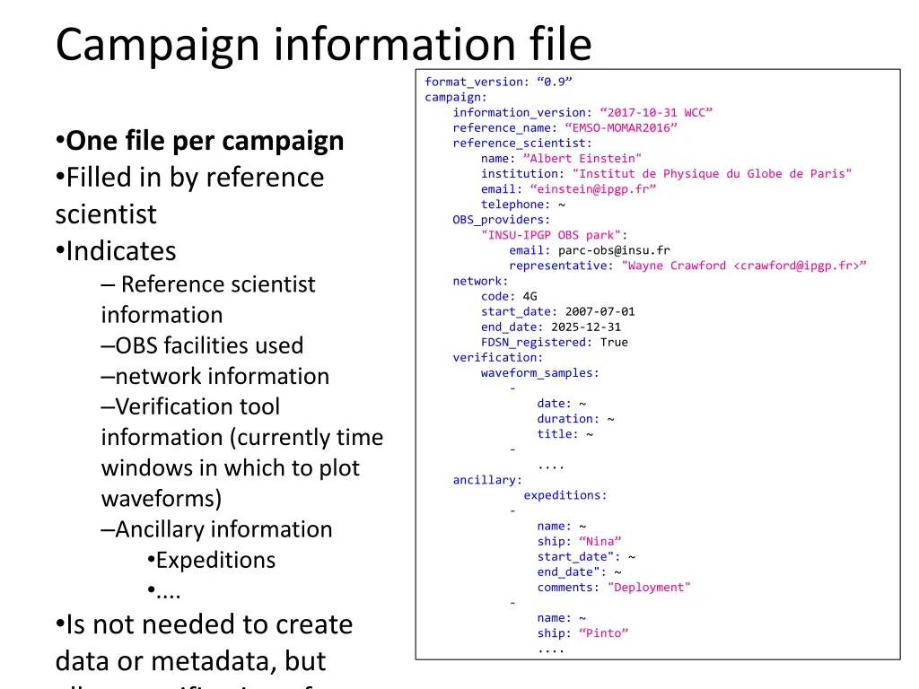campaign information file