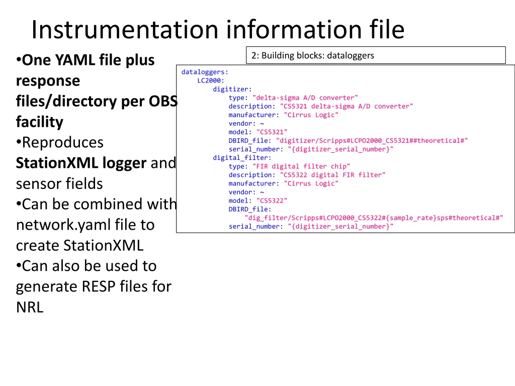 instrumentation information file one yaml file 1