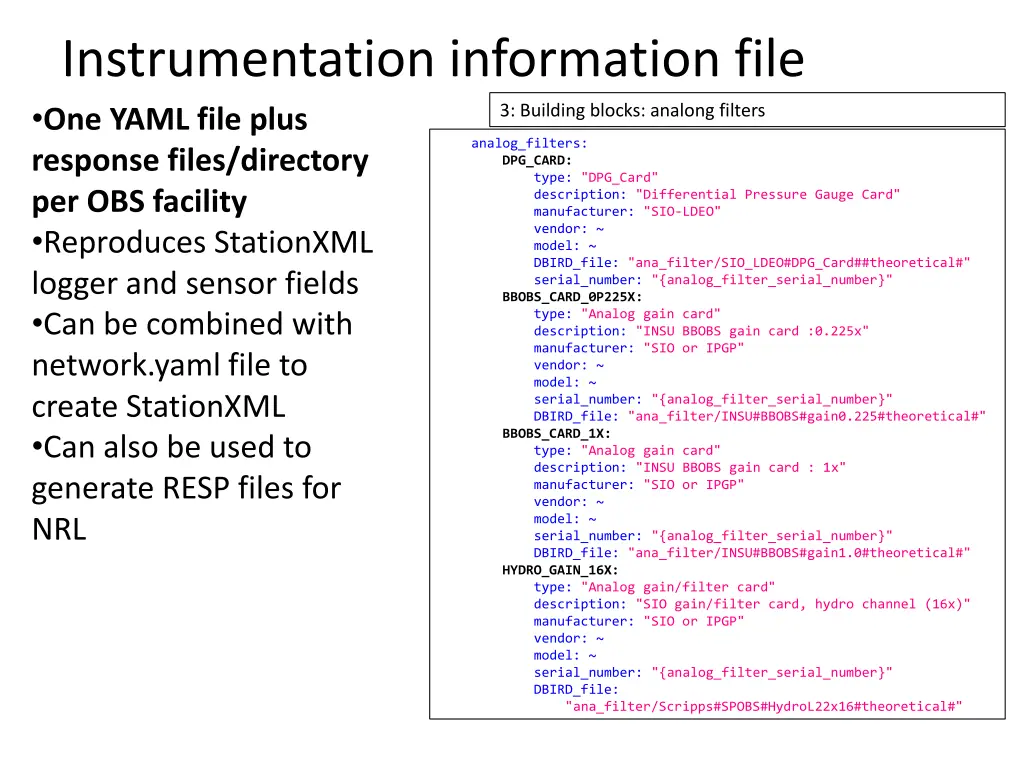 instrumentation information file one yaml file 2