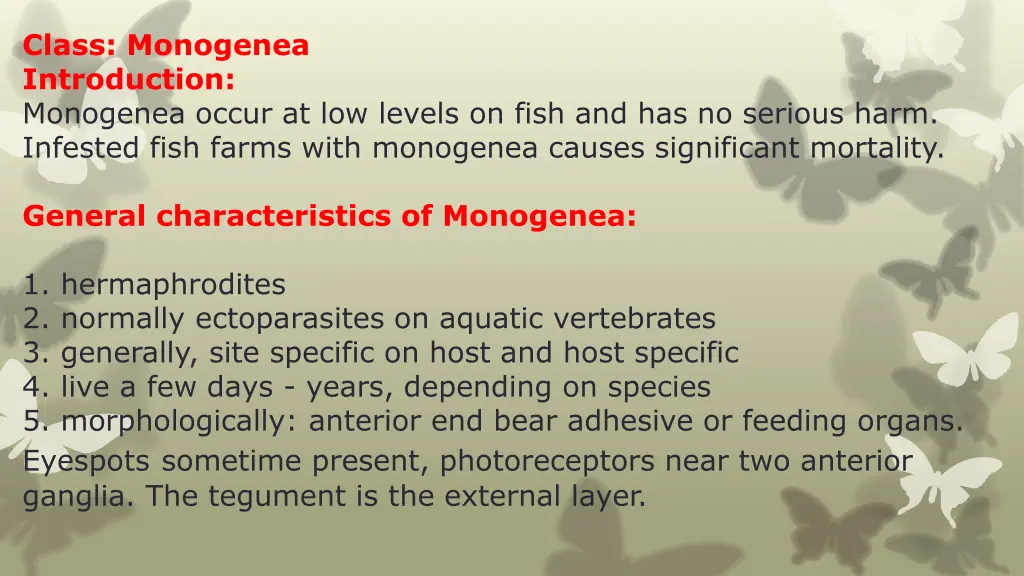 class monogenea introduction monogenea occur