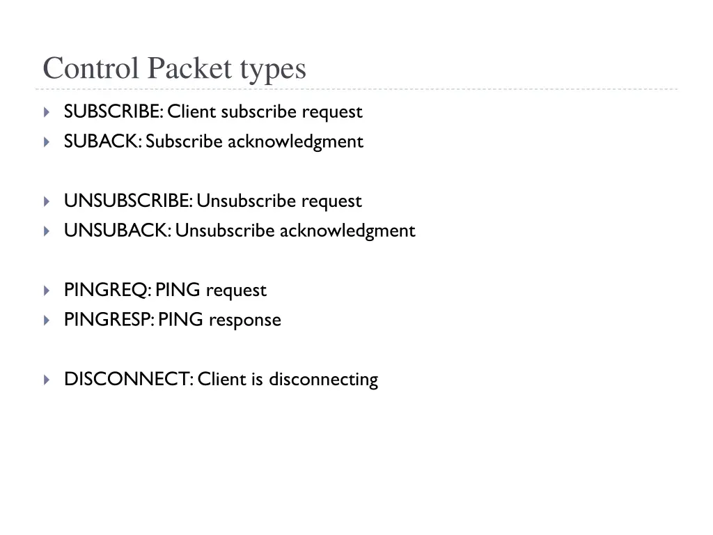 control packet types 1