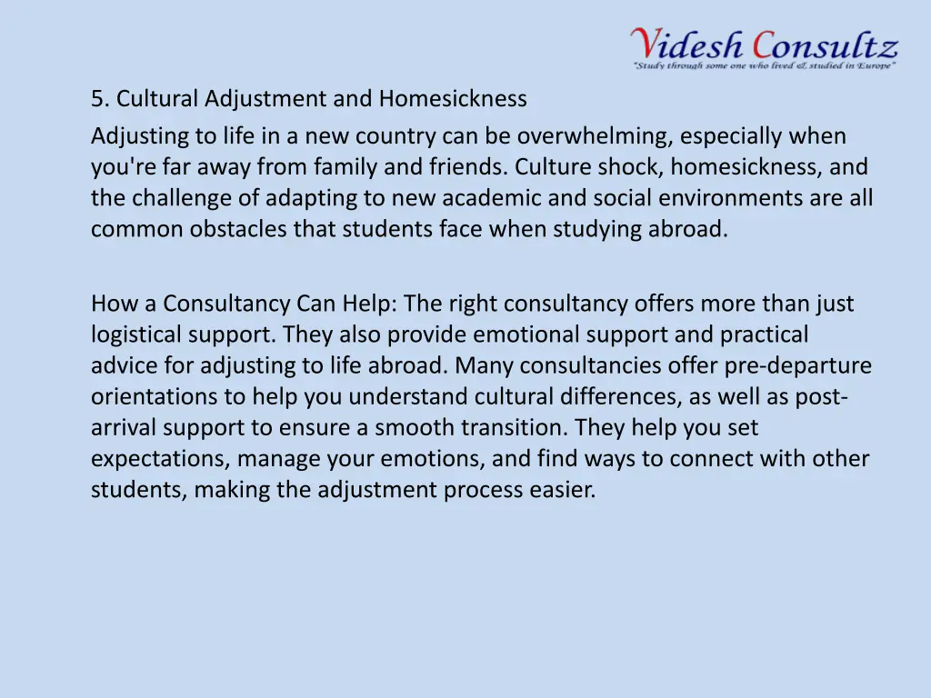 5 cultural adjustment and homesickness adjusting
