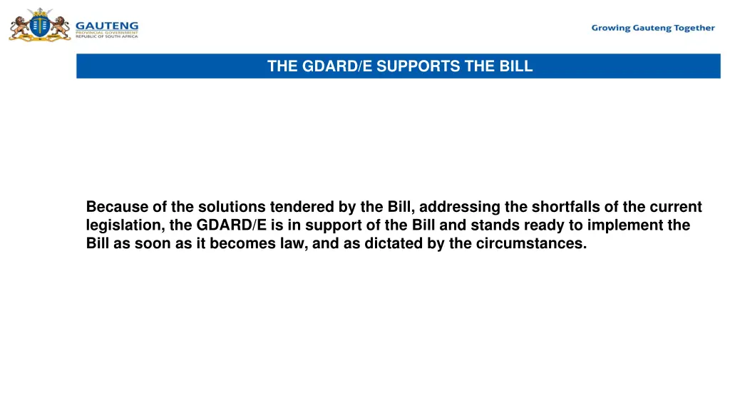the gdard e supports the bill
