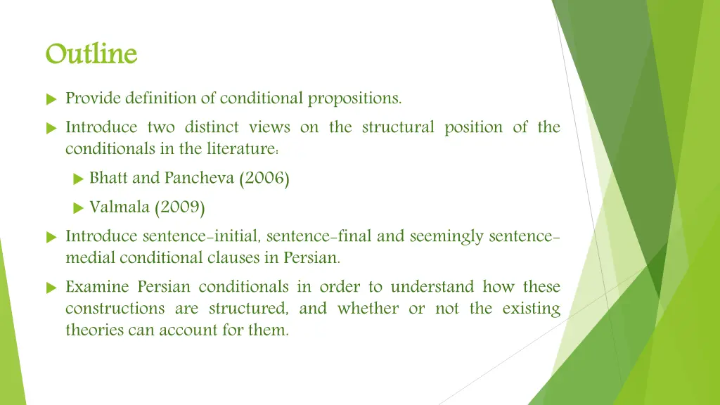 outline provide definition of conditional