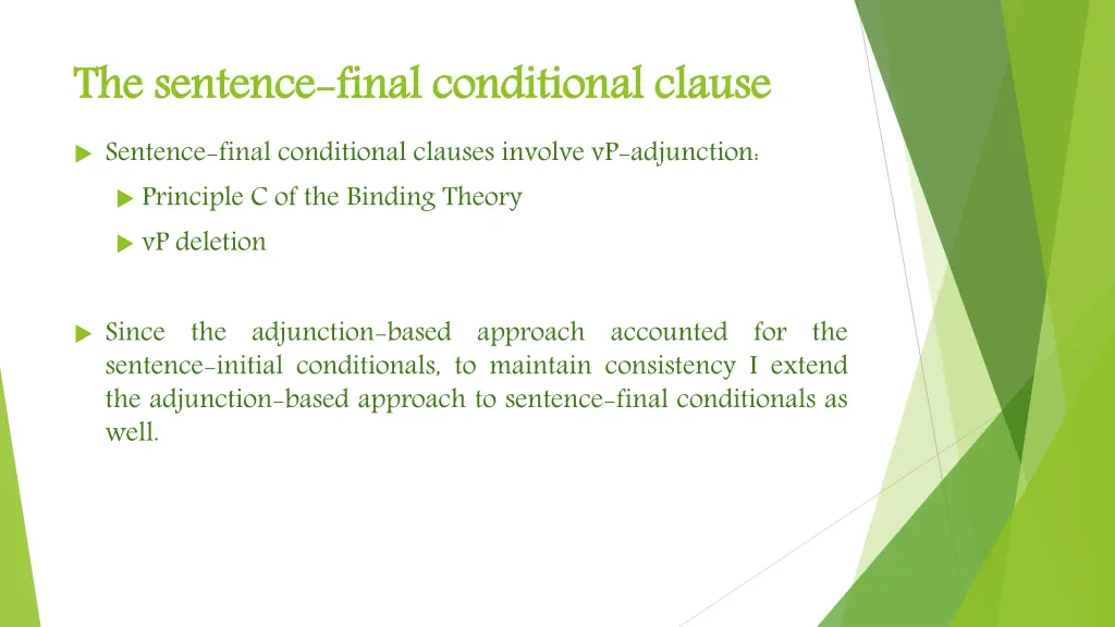 the sentence sentence final conditional clauses