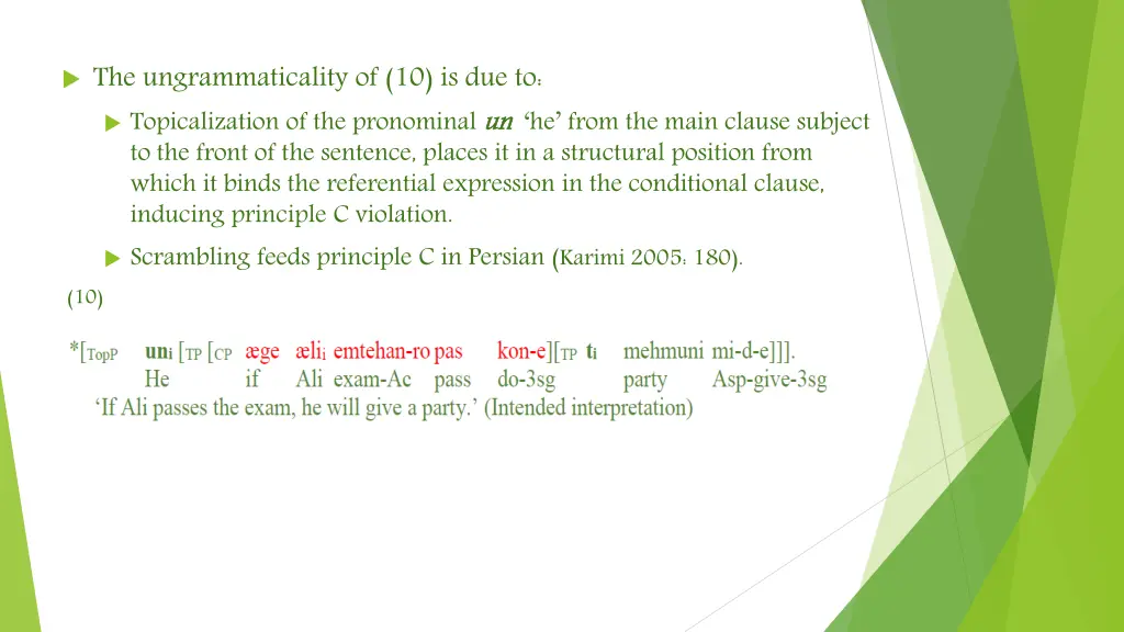 the ungrammaticality