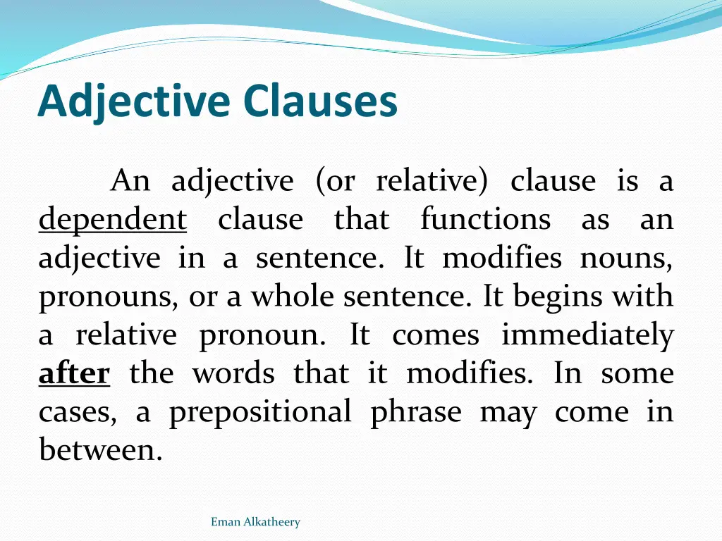 adjective clauses