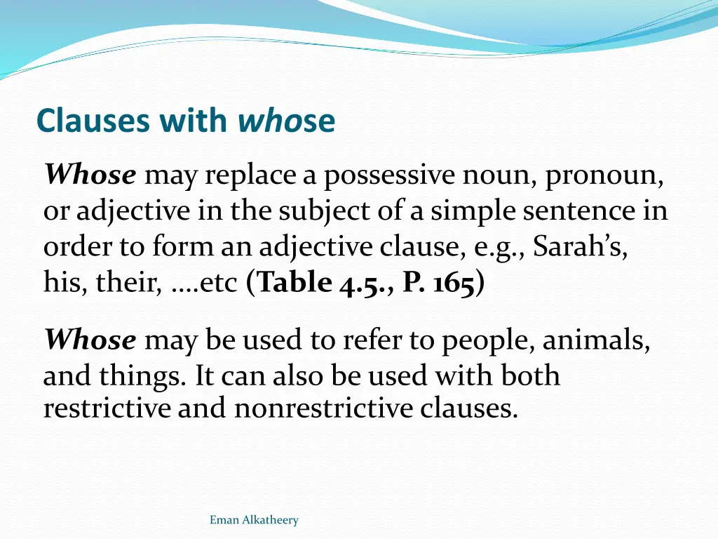 clauses with who se