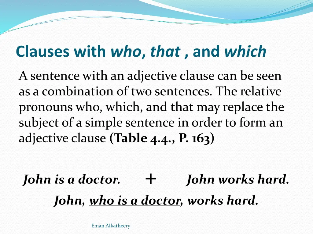 clauses with who that and which