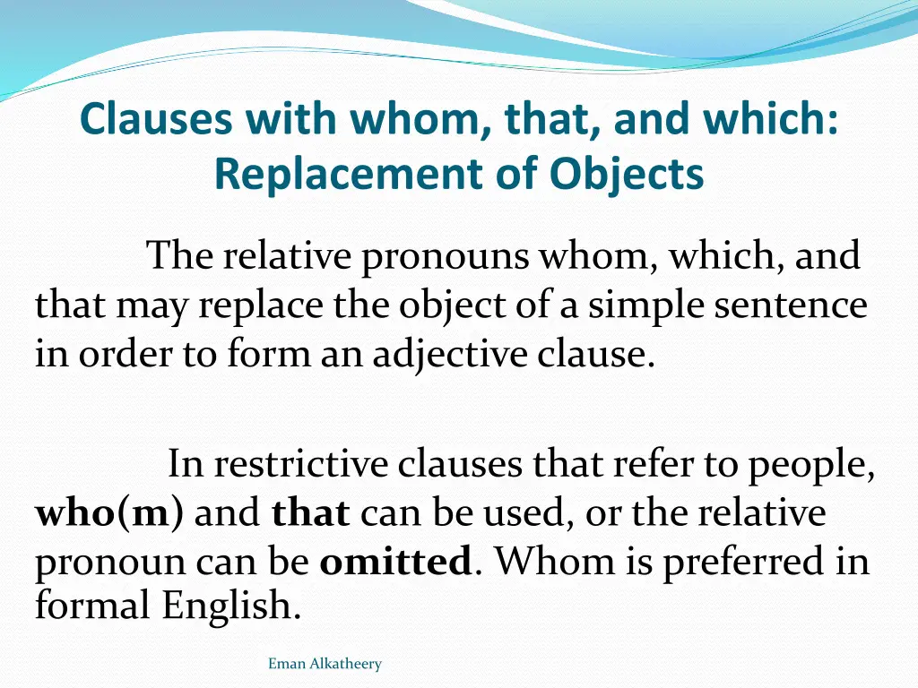 clauses with whom that and which replacement
