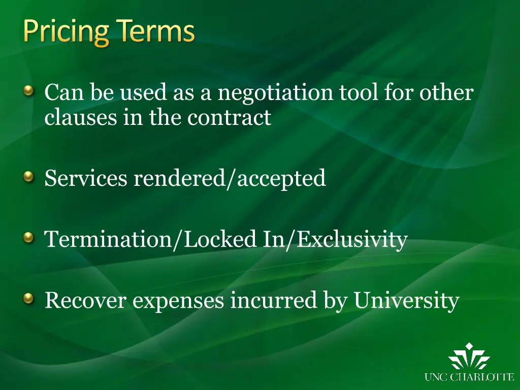 pricing terms