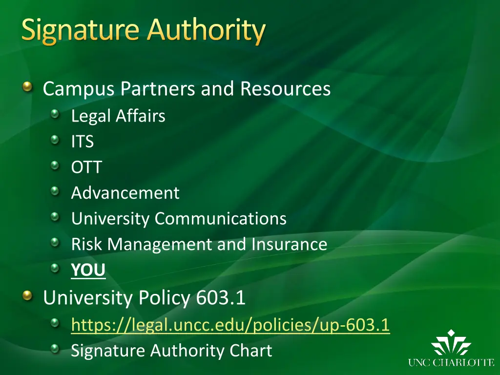 signature authority