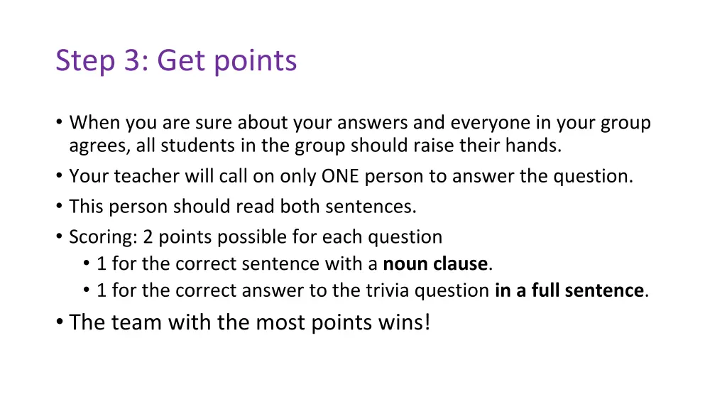 step 3 get points