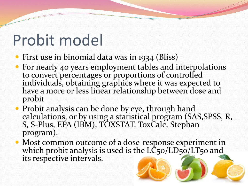 probit model first use in binomial data