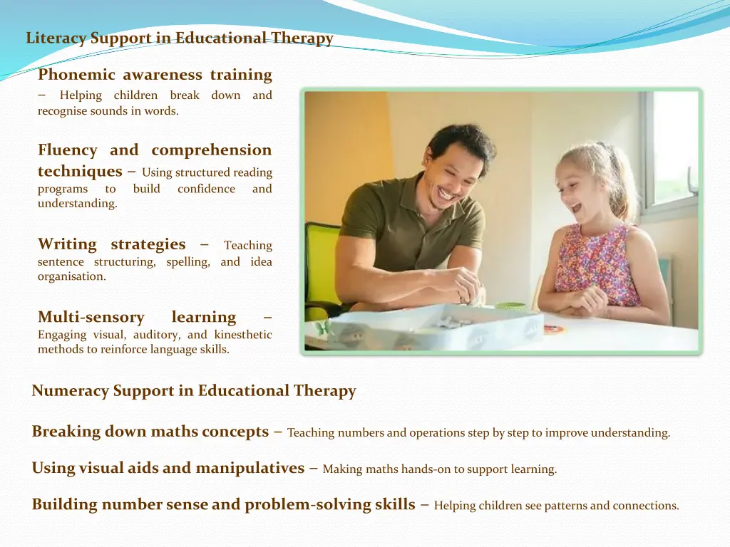literacy support in educational therapy